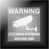 1 x Warning 24 Hour CCTV Monitored Camera Sticker Sign